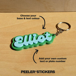 customisable keychain with personalised name