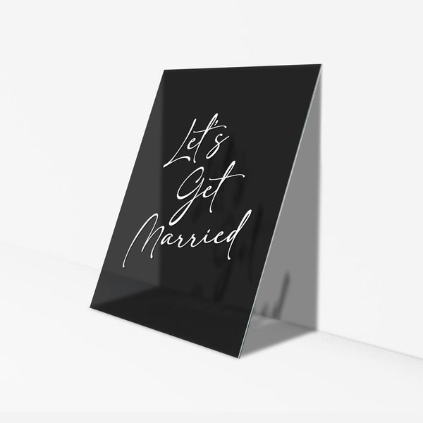 Let's Get Married Sticker - Wedding Decal Text Only