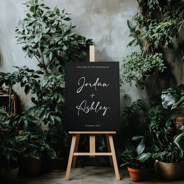Welcome to the wedding of vinyl decal on acrylic sign