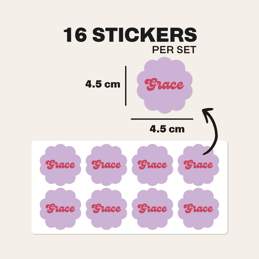 Retro Kids Custom Daycare Sticker Labels - Set of 2