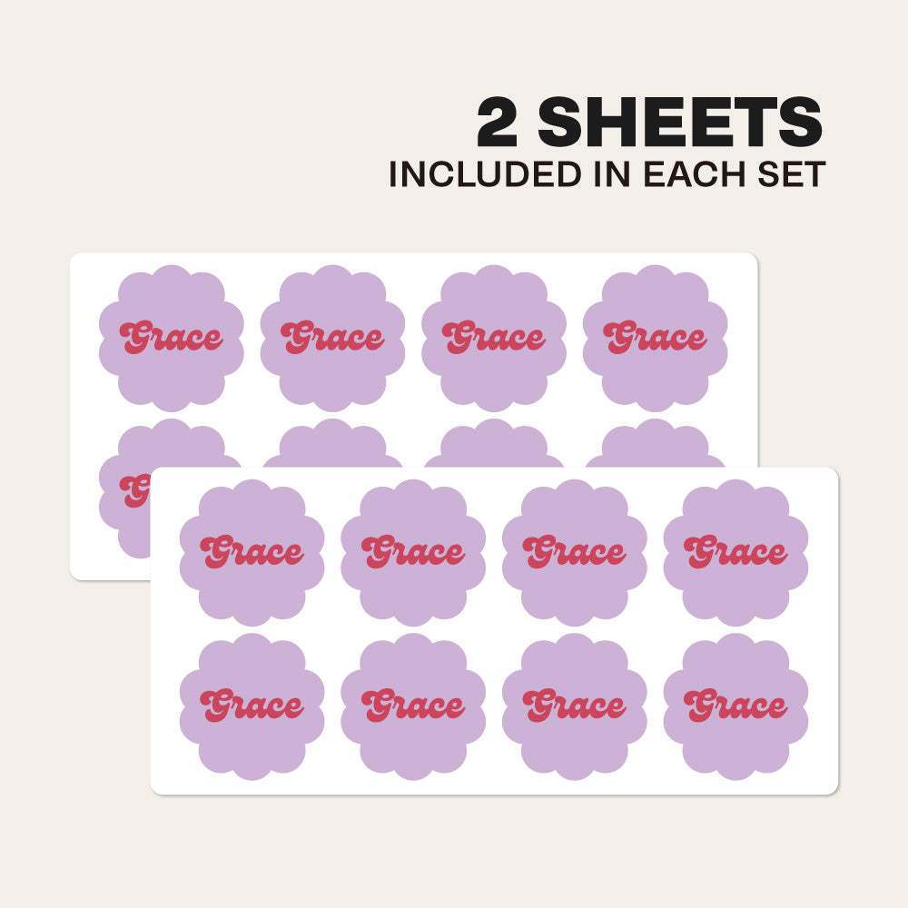 Retro Kids Custom Daycare Sticker Labels - Set of 2