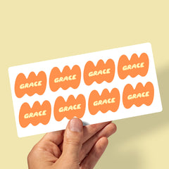 Set of 2 Retro Kids Custom Daycare Sticker Labels