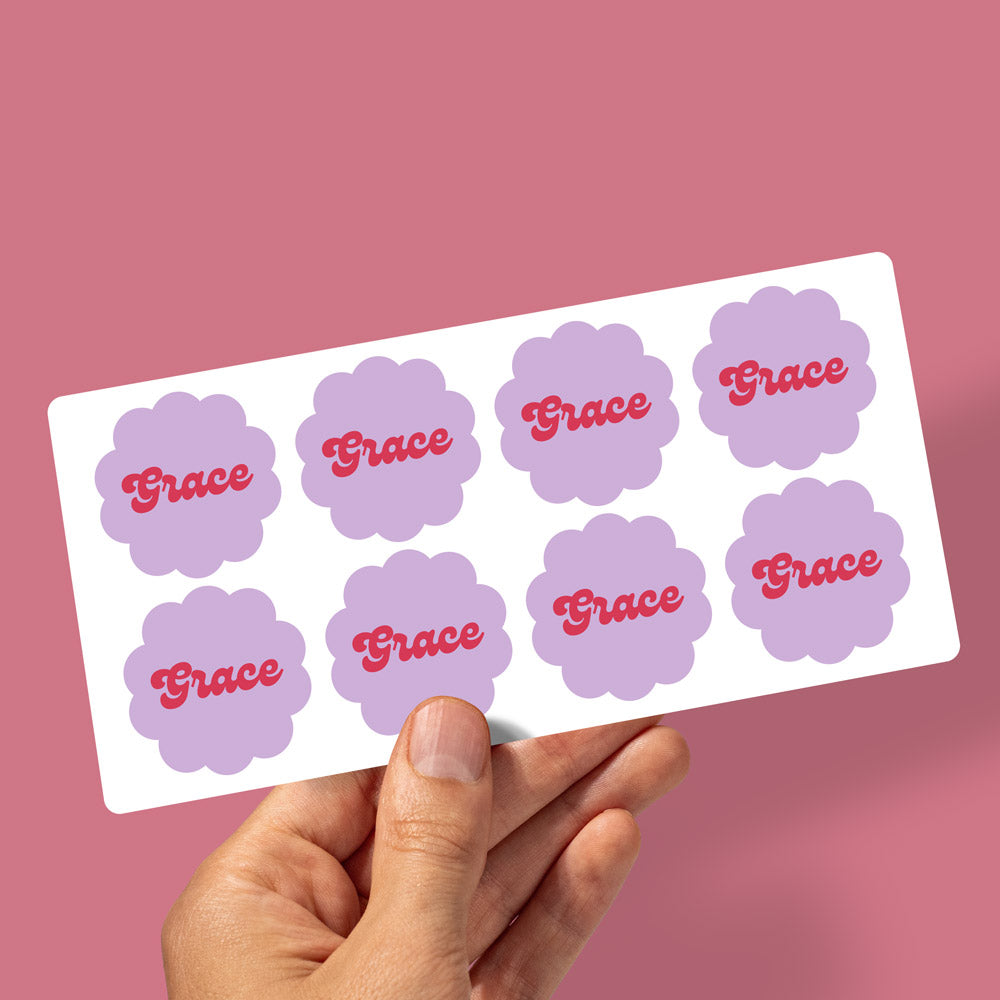 Retro Kids Custom Daycare Sticker Labels - Set of 2