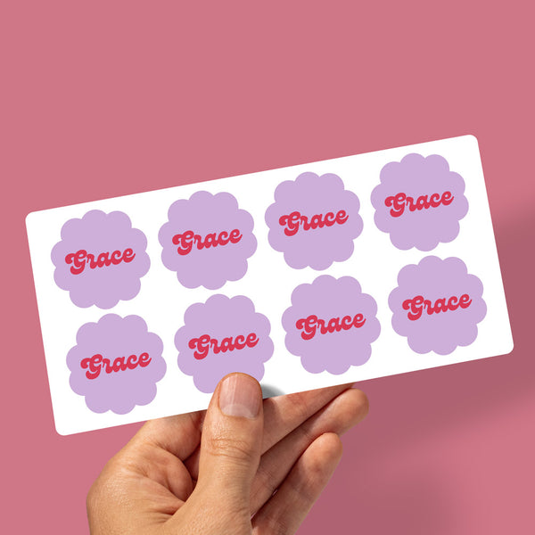 Retro Kids Custom Daycare Sticker Labels - Set of 2