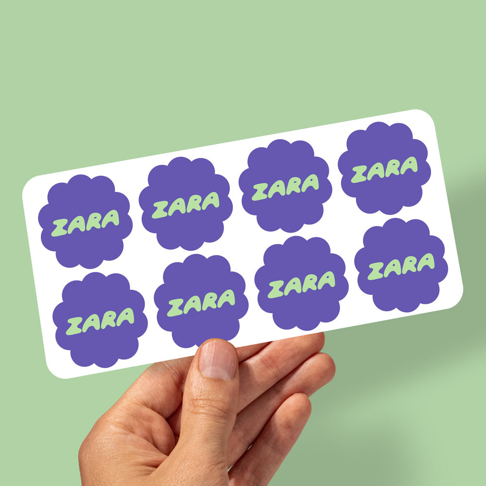Set of 2 Retro Kids Custom Daycare Sticker Labels