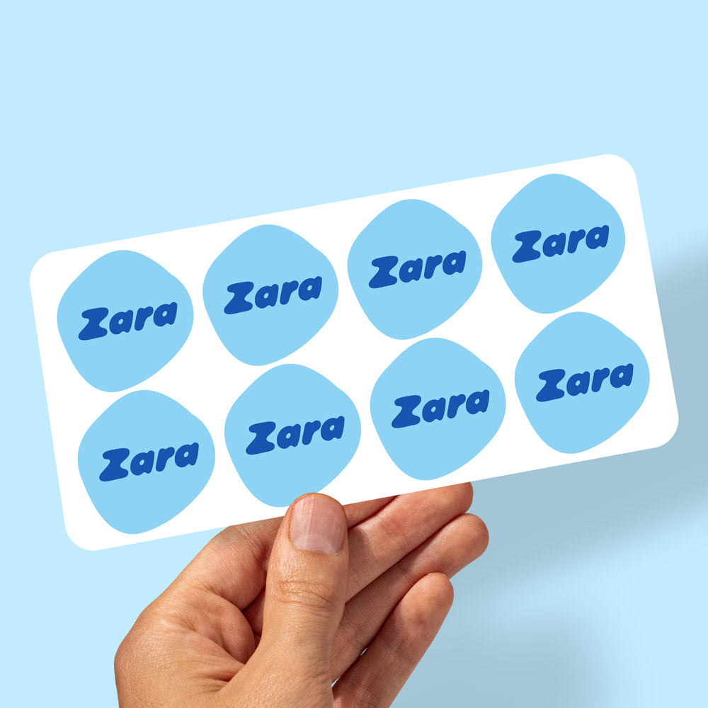 Set of 2 Retro Kids Custom Daycare Sticker Labels