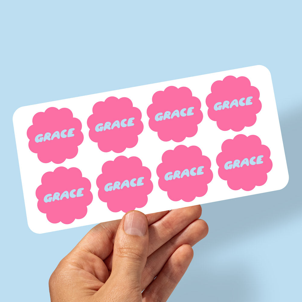 Set of 2 Retro Kids Custom Daycare Sticker Labels