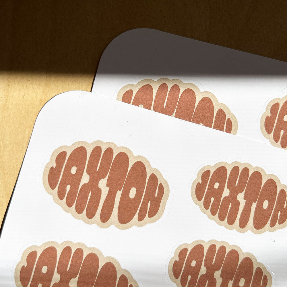 Waterproof Personalised Name Kids Stickers | Surf Font Style