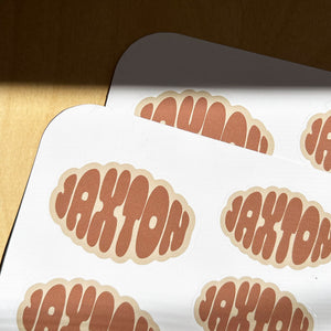 Waterproof Personalised Name Kids Stickers | Surf Font Style