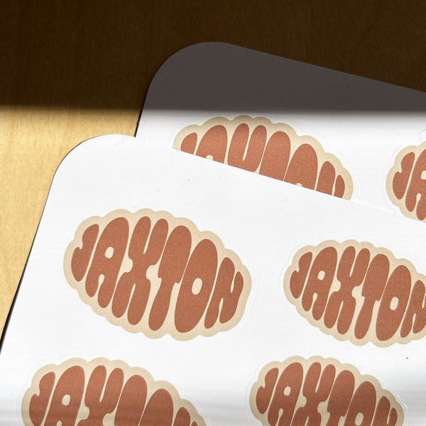 Waterproof Personalised Name Kids Stickers | Surf Font Style