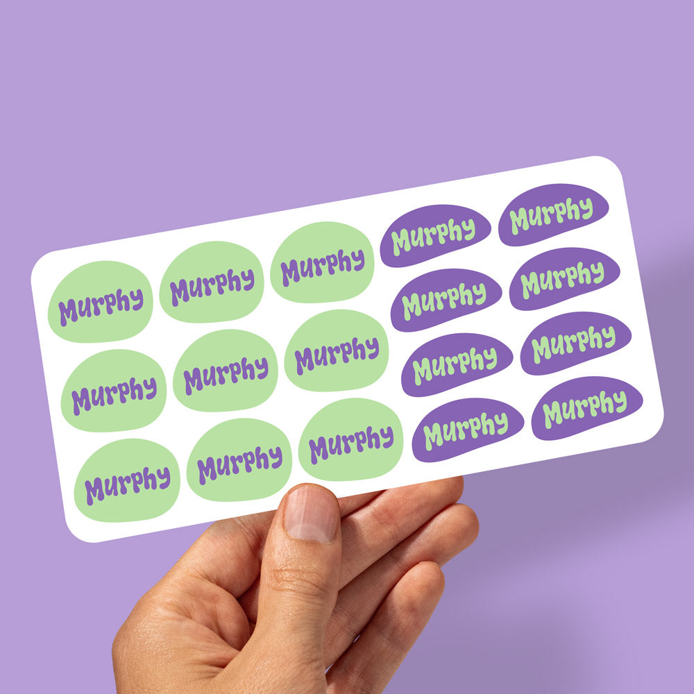 Custom name labels for kids