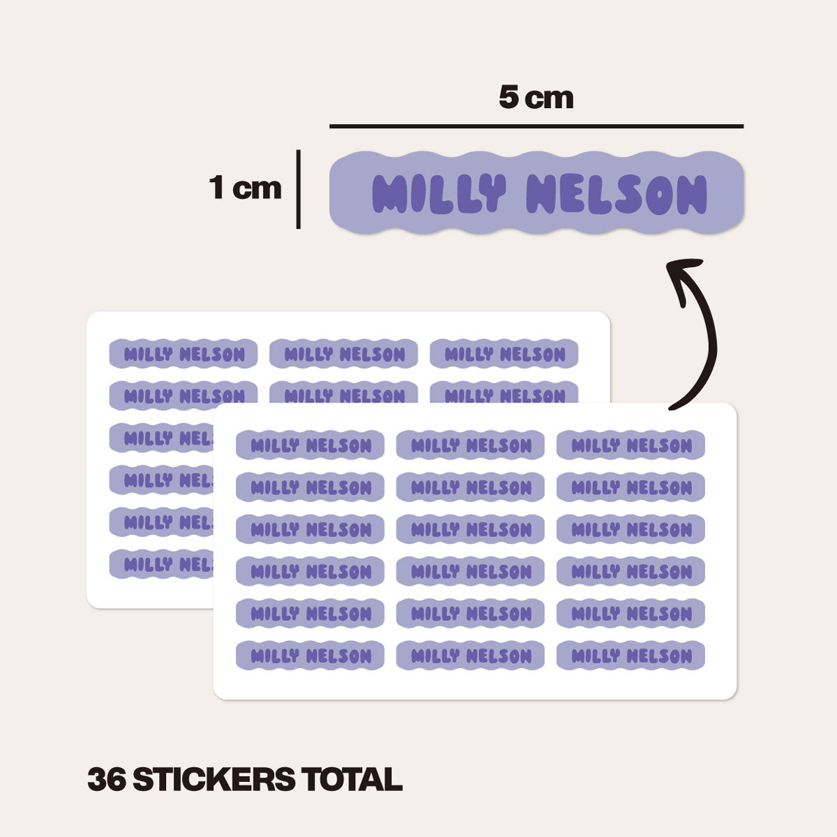 Set of 2 Personalised Mini Kid Labels for School