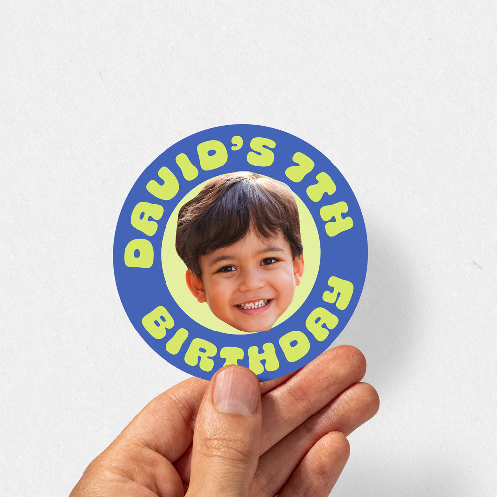 Custom Face Kids Birthday Stickers