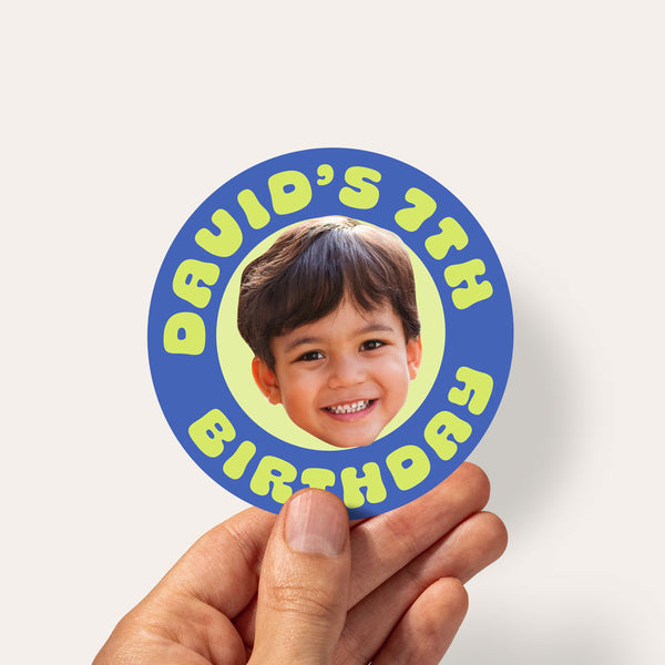 Custom Face Kids Birthday Stickers