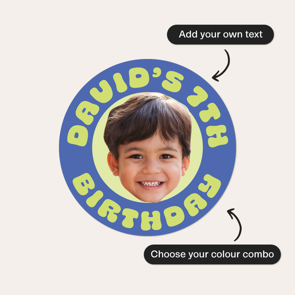 Custom Face Kids Birthday Stickers