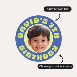 Custom Face Kids Birthday Stickers