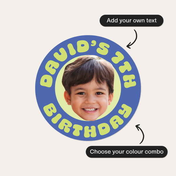Custom Face Kids Birthday Stickers