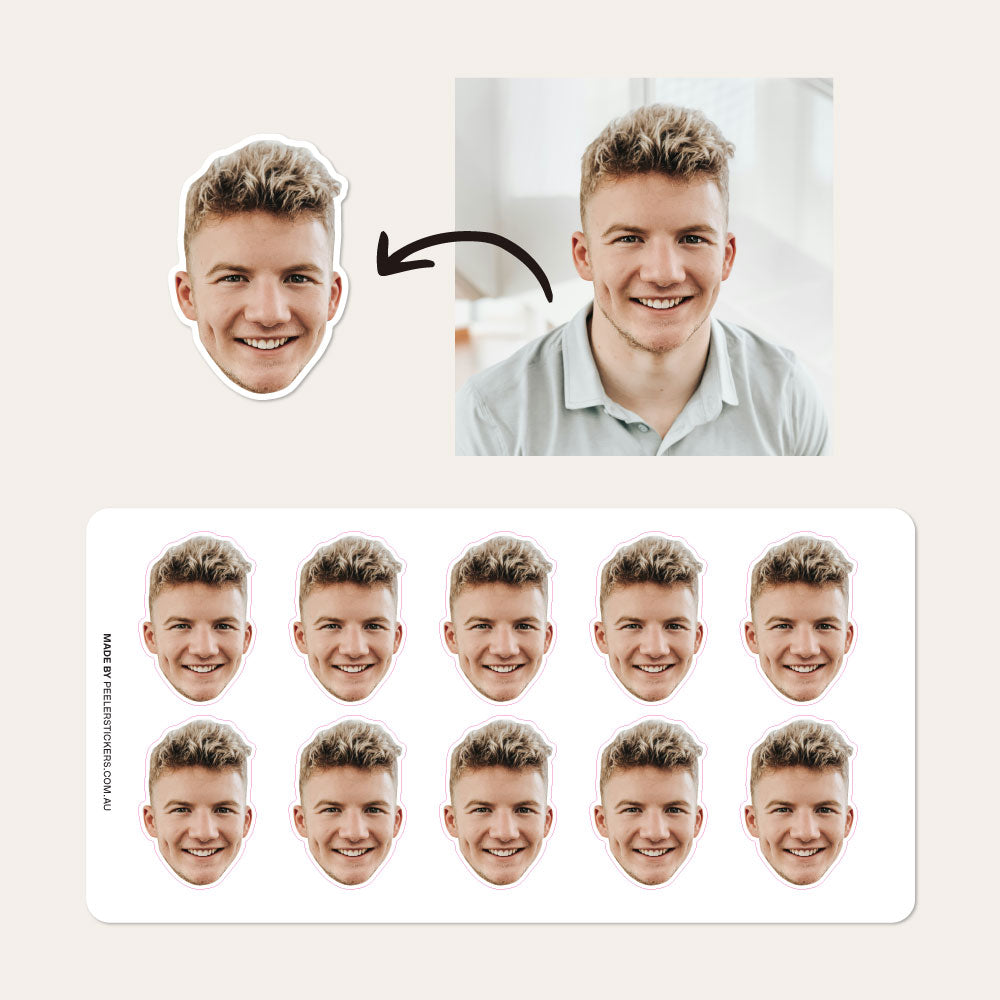 Custom Face Sticker Sheet | Personalised Photo Stickers – Peeler Stickers