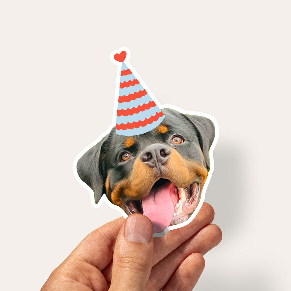 Personalised dog birthday party stickers