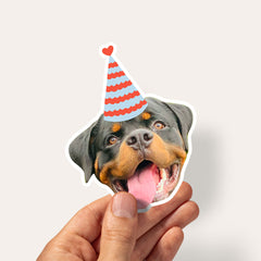 Personalised dog birthday party stickers
