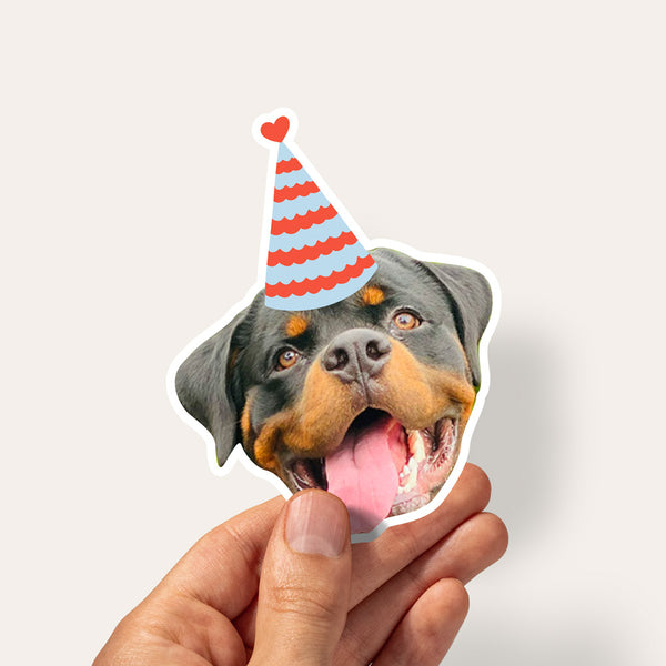 Personalised dog birthday party stickers