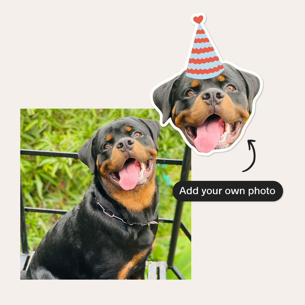 Personalised dog birthday party stickers