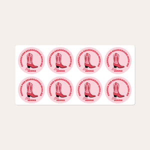 Western Cowgirl Boot Thank You Stickers
