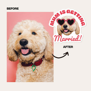 Custom Pet Wedding Sticker