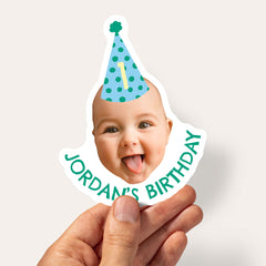 Custom Birthday Party Hat Stickers - Happy Birthday Labels