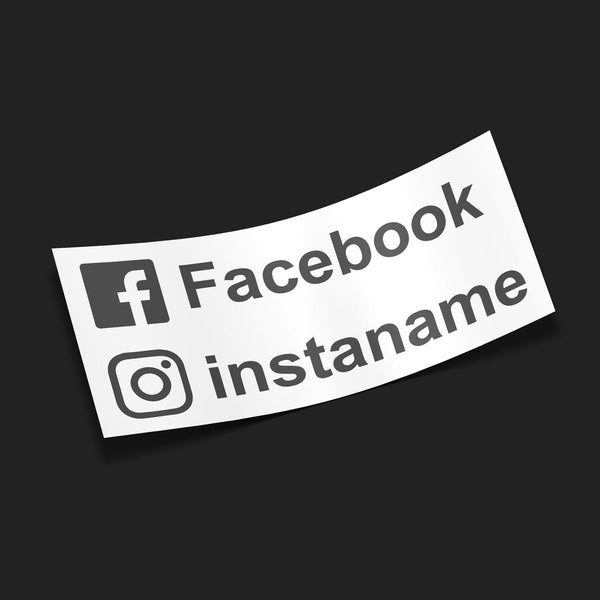 Instagram & Facebook Username Sticker – Personalised Decal