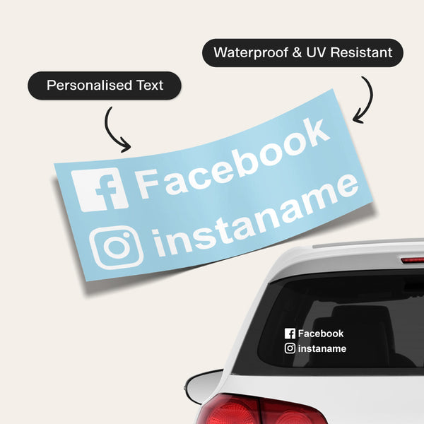 Instagram & Facebook Username Sticker – Personalised Decal