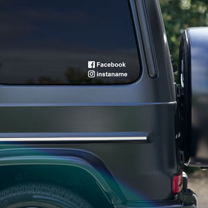 Instagram & Facebook Username Sticker – Personalised Decal