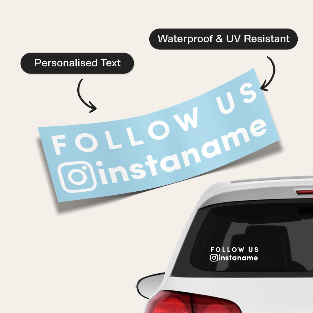 Personalised Follow Us Instagram Name Sticker