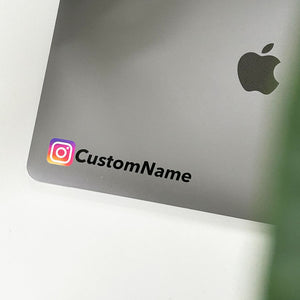 Full Colour Instagram Handle on Laptop