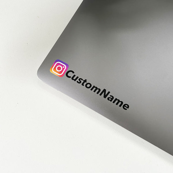 Full Colour Instagram Handle on Laptop