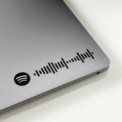Spotify Song Code Decal stuck on laptop
