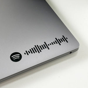 Spotify Song Code Decal stuck on laptop
