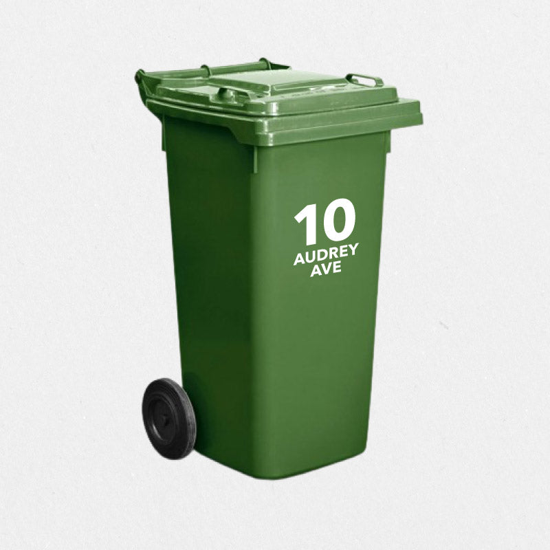 Custom Wheelie Bin Sticker | Number & Street Name Decal