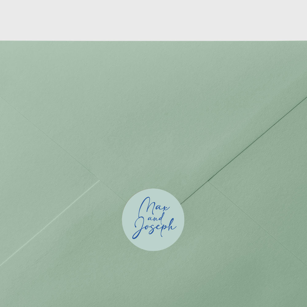 Personalised Wedding Envelope Stickers | Custom Names Luxury Envelope Seals