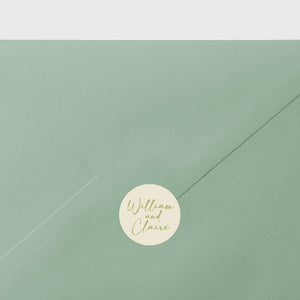Personalised Wedding Envelope Stickers | Custom Names Luxury Envelope Seals