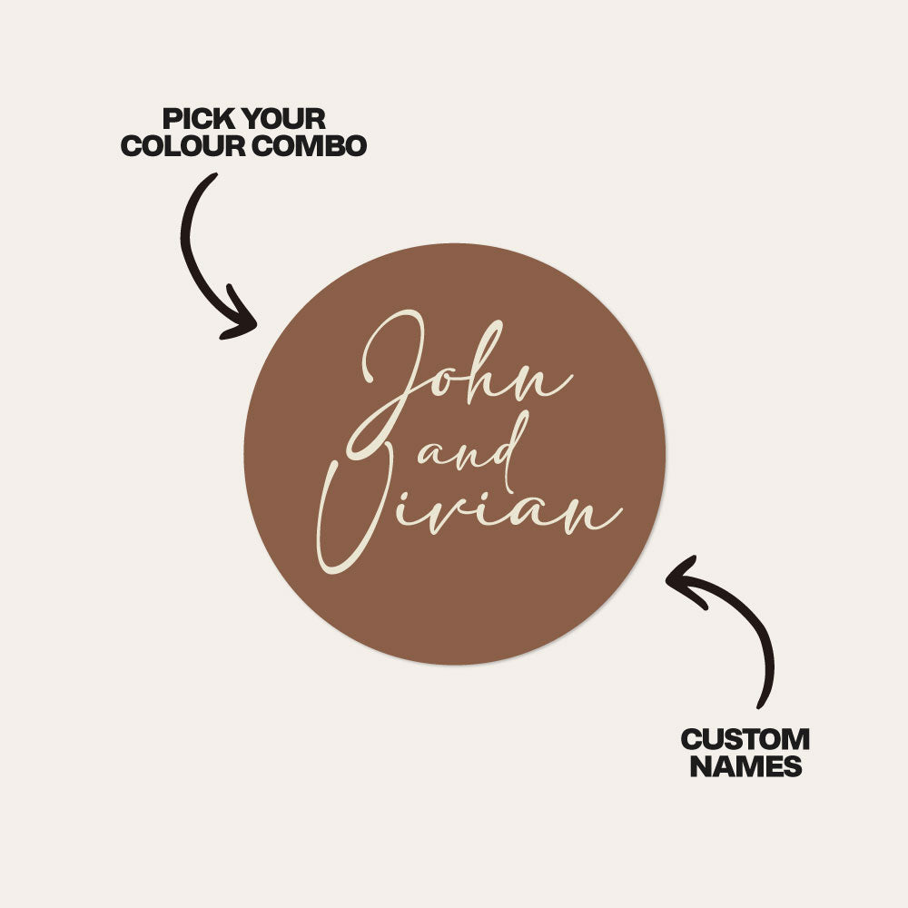Personalised Wedding Envelope Stickers | Custom Names Luxury Envelope Seals