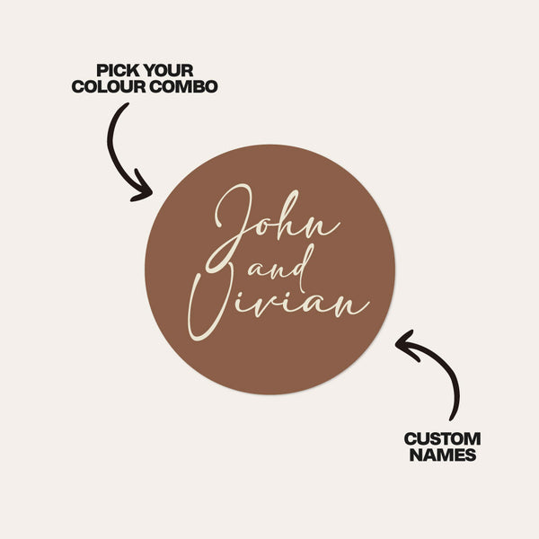 Personalised Wedding Envelope Stickers | Custom Names Luxury Envelope Seals