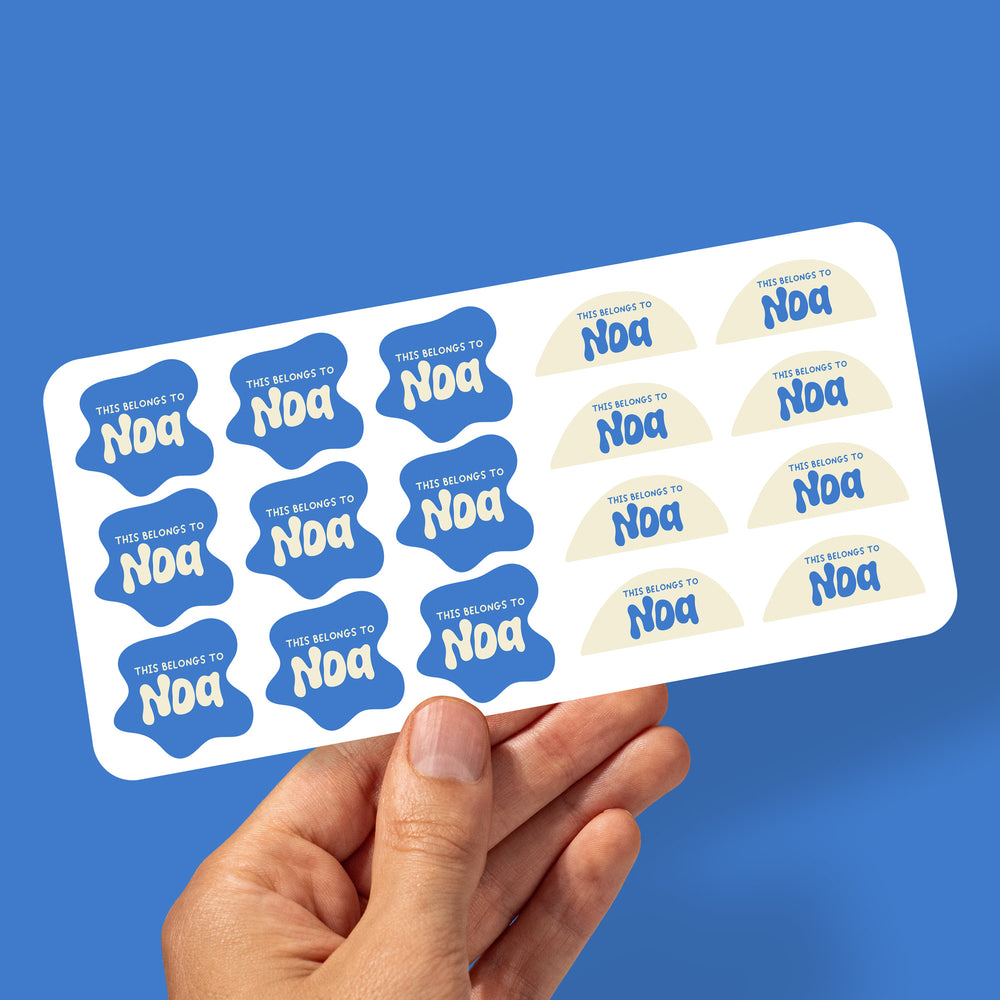Personalised Kids Stickers Name Labels for Daycare with name Noa