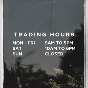 Personalised Trading Hours Sticker