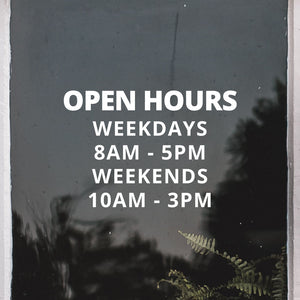 Personalised Open Hours Decal Signage