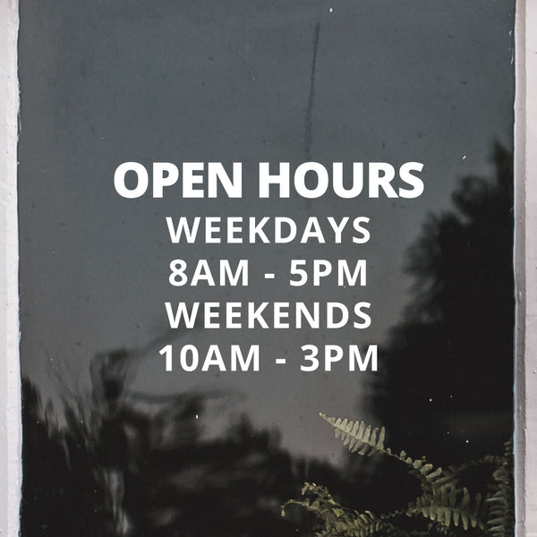Personalised Open Hours Decal Signage