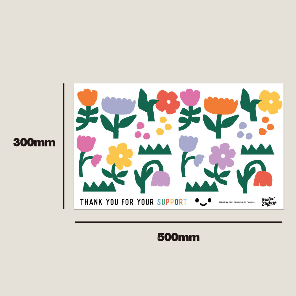 Small Colourful Flowers Matte Wall Stickers