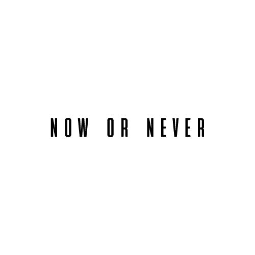 NOW OR NEVER Decal Sticker