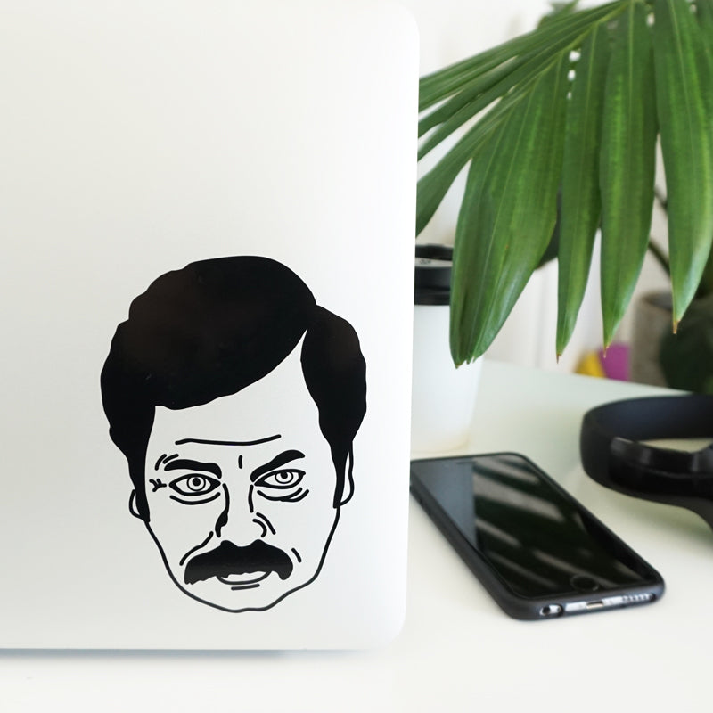 RON SWANSON FACE Decal Sticker