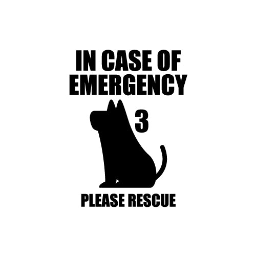DOG IN CASE OF EMERGENCY PLEASE RESCUE Decal Sticker